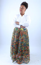 Byran Weaved Stylish African Mix Ankara Print Skirt