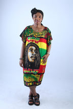 Bob Marley Reggae-Inspired Rasta Kaftan Dress - Marley