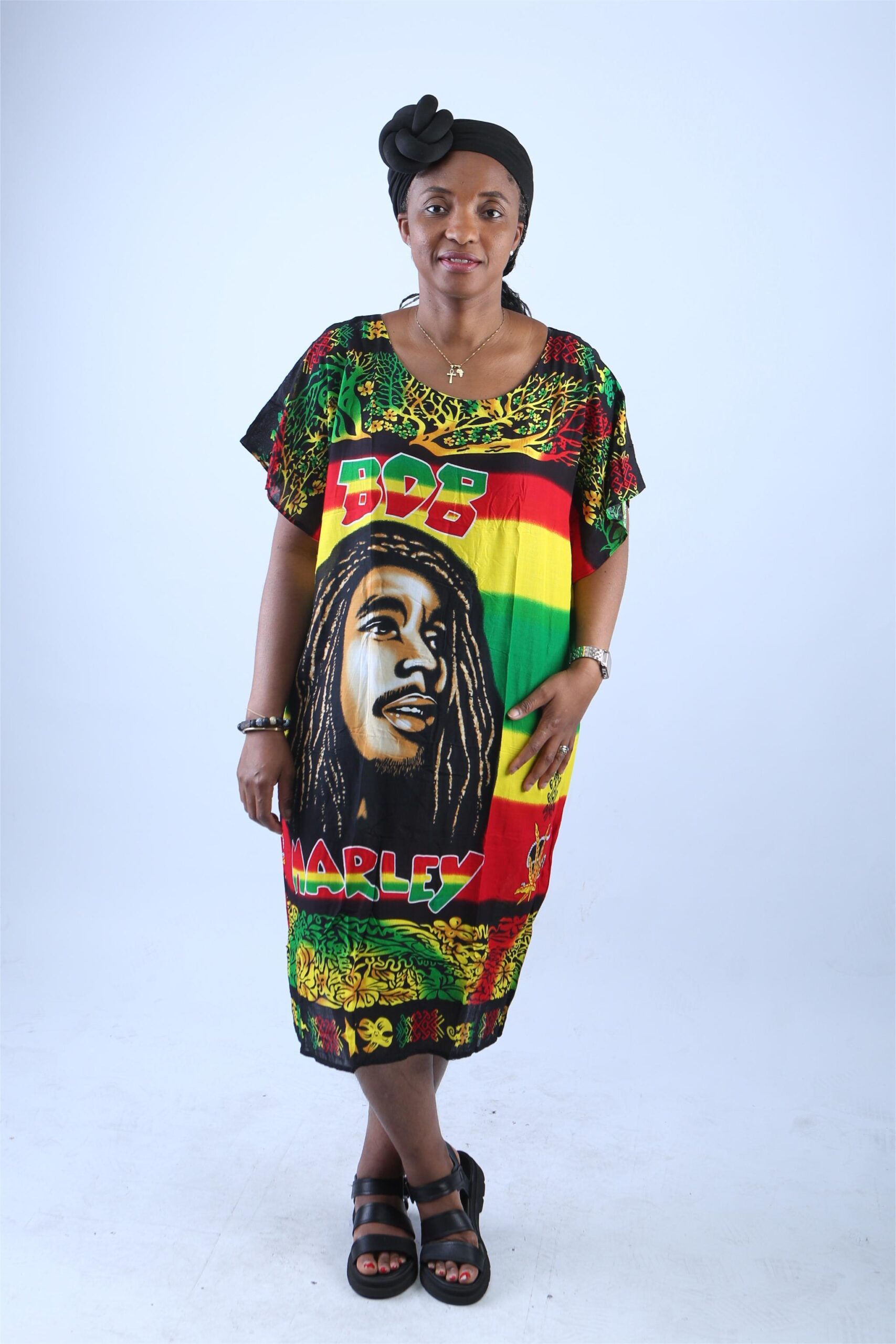 Bob Marley Reggae-Inspired Rasta Kaftan Dress - Marley
