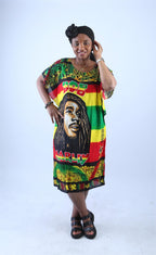Bob Marley Reggae-Inspired Rasta Kaftan Dress - Marley