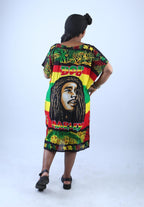 Bob Marley Reggae-Inspired Rasta Kaftan Dress - Marley