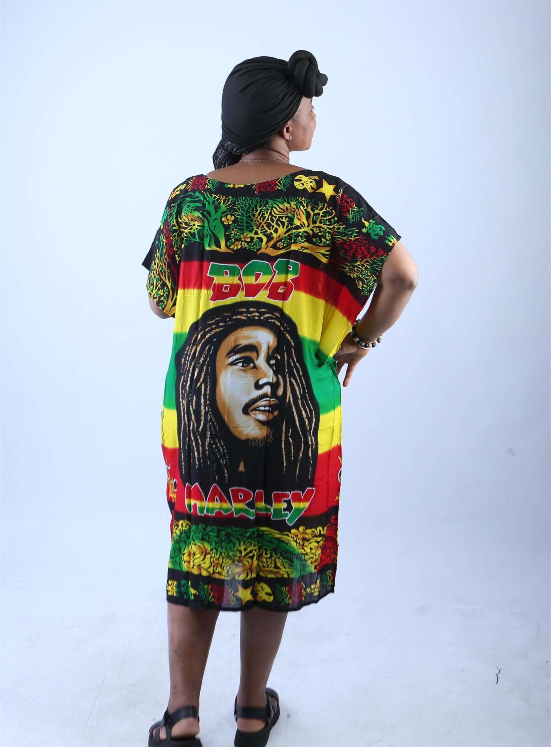 Bob Marley Reggae-Inspired Rasta Kaftan Dress - Marley