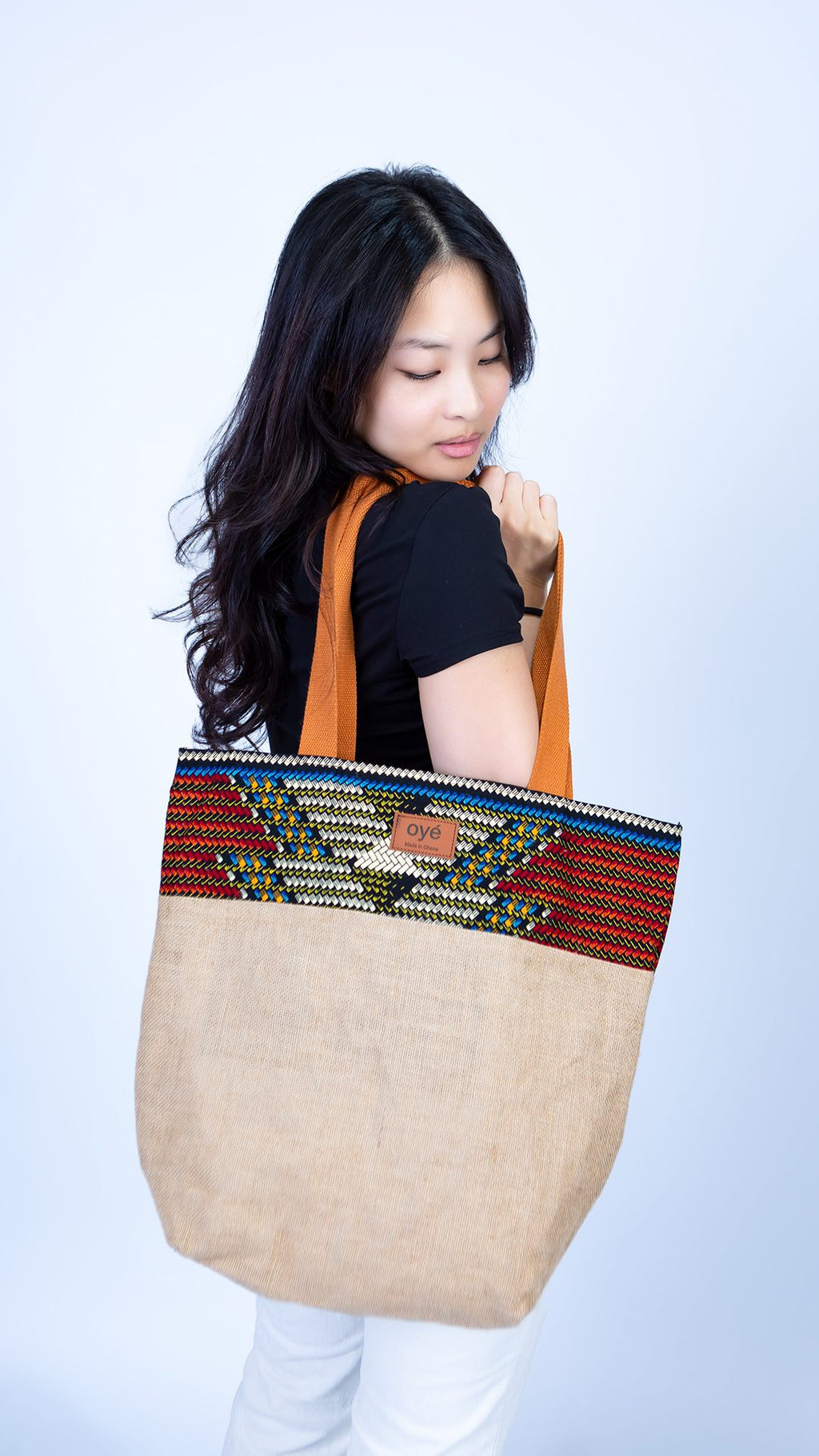 Oye Brown Hues Ankara Print Rim Shoulder Bag