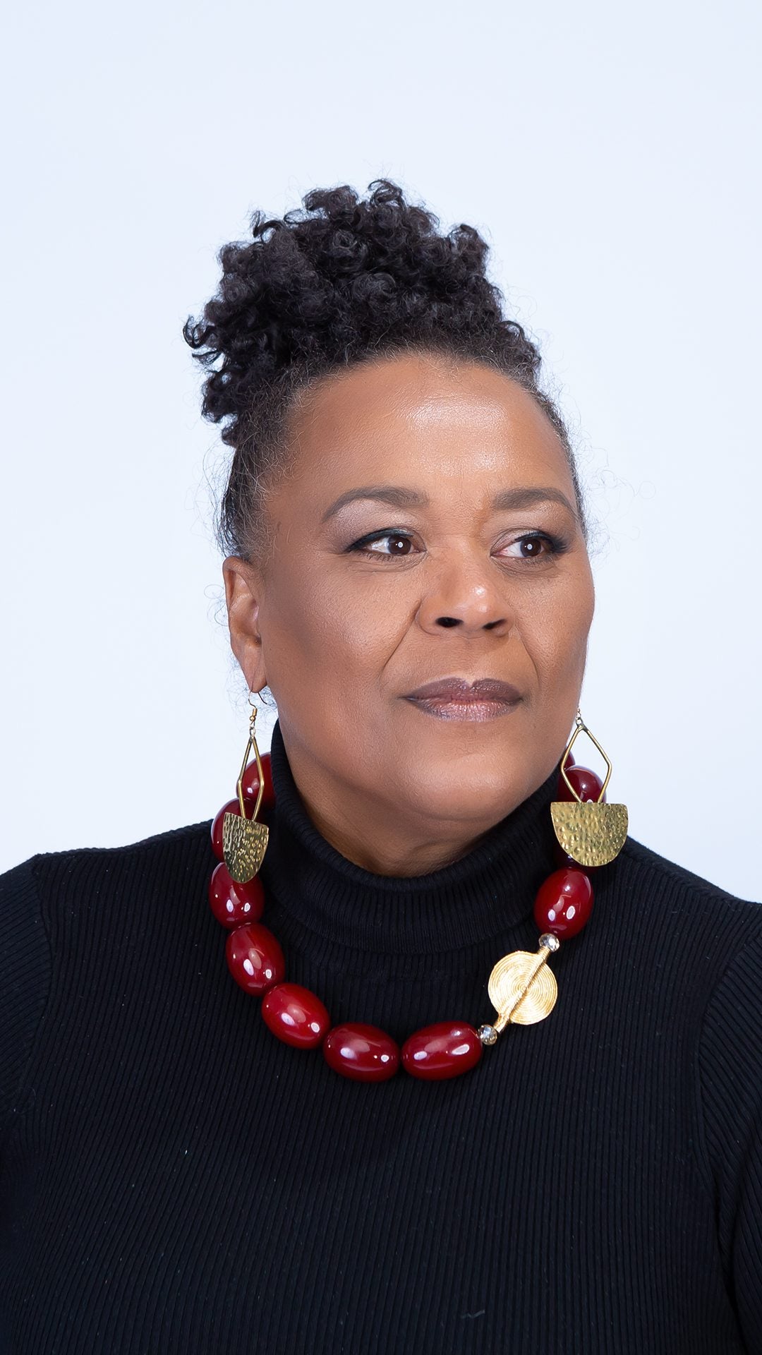 Langa Bold Dark Red Beaded Statement Necklace