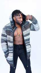 Woolen Hoodie Jumper in Grey Hues Quality Handmade