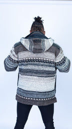 Woolen Hoodie Jumper in Grey Hues Quality Handmade