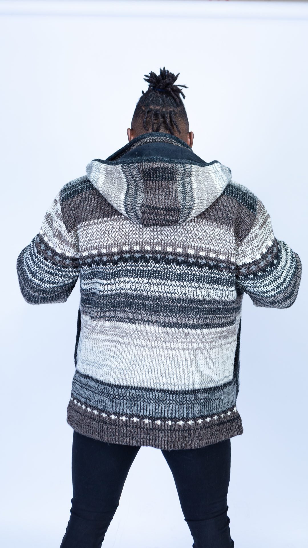 Woolen Hoodie Jumper in Grey Hues Quality Handmade