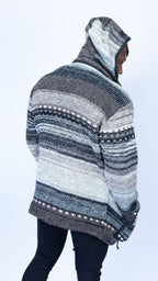 Woolen Hoodie Jumper in Grey Hues Quality Handmade