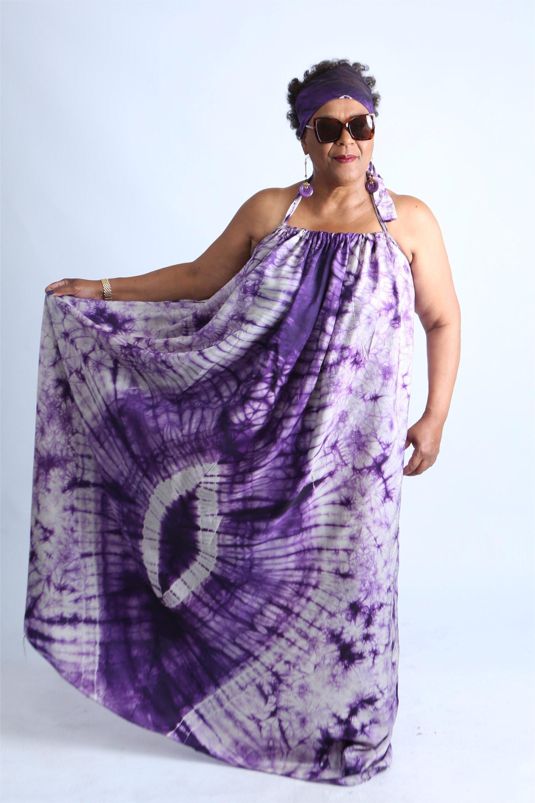 Tie-Dye Kaftan with Matching Headscarf- Fola