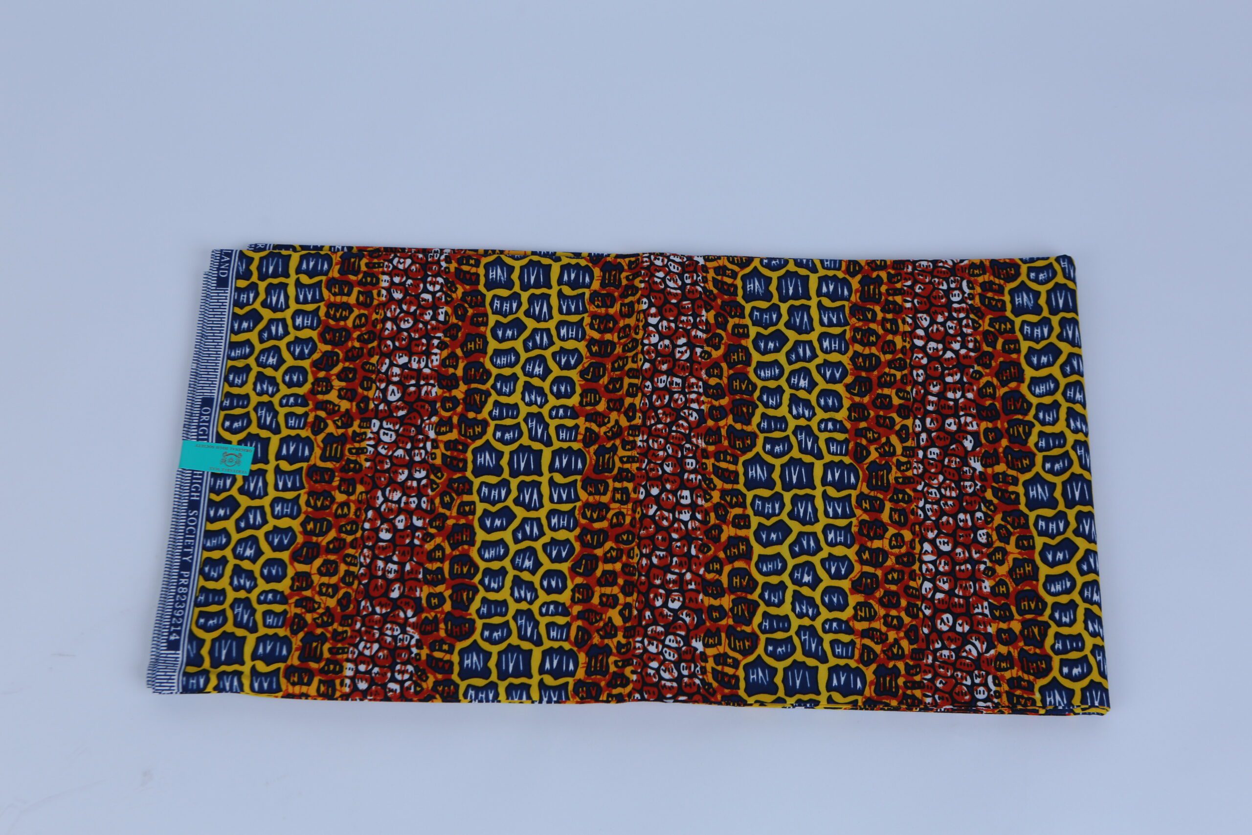 Africa Red, blue & Yellow Ankara Pattern 6-yard Fabric