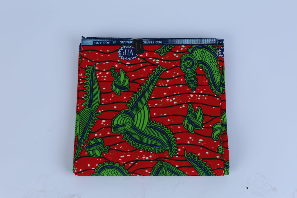 Africa Red and Bird Ankara Pattern 6-yard Fabric