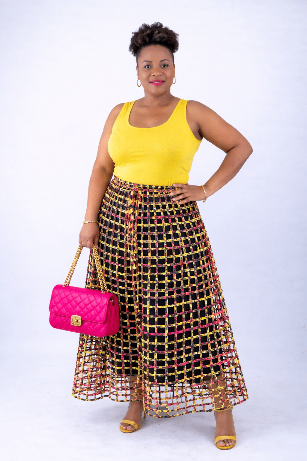 Weaved Stylish African Mix Ankara Print Skirt