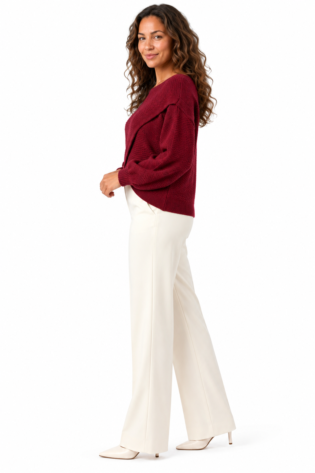 Women's Asymmetric Wrap Front Knitted Jumper