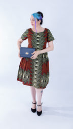 Sally Brown Ankara Short Sleeve A-line Dress