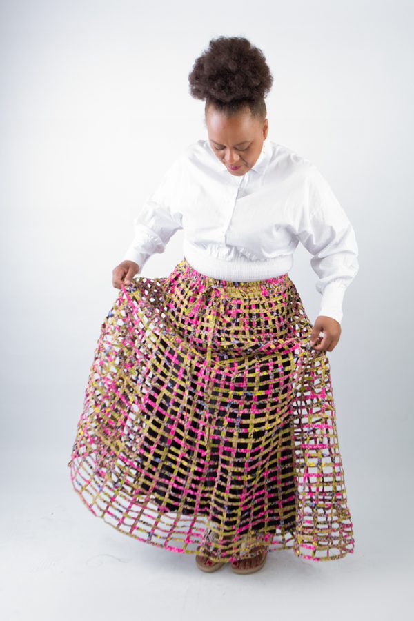 Solape Weaved Stylish African Mix Ankara Print Skirt