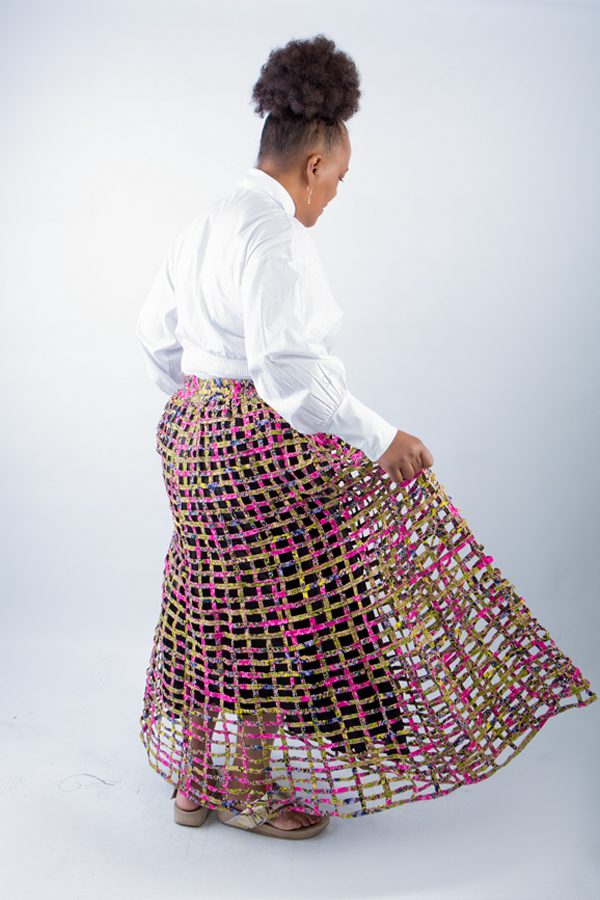 Solape Weaved Stylish African Mix Ankara Print Skirt