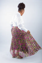 Solape Weaved Stylish African Mix Ankara Print Skirt