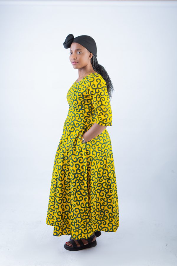 Mirembe African Ankara Print Quarter Sleeve Dress