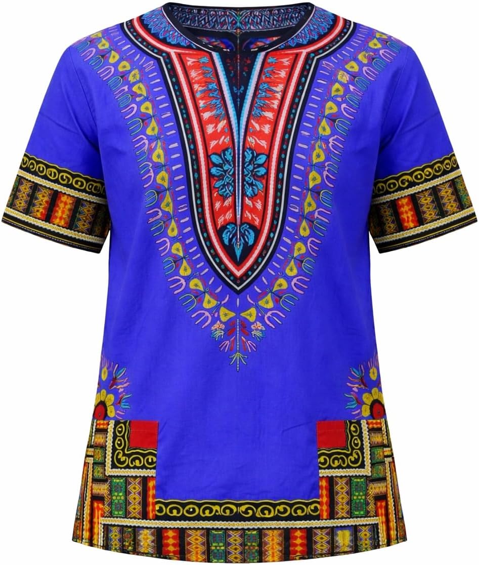 Deep Blue African Dashiki Shirt