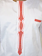 Cljo White & African Embroidery Occasion Shirt