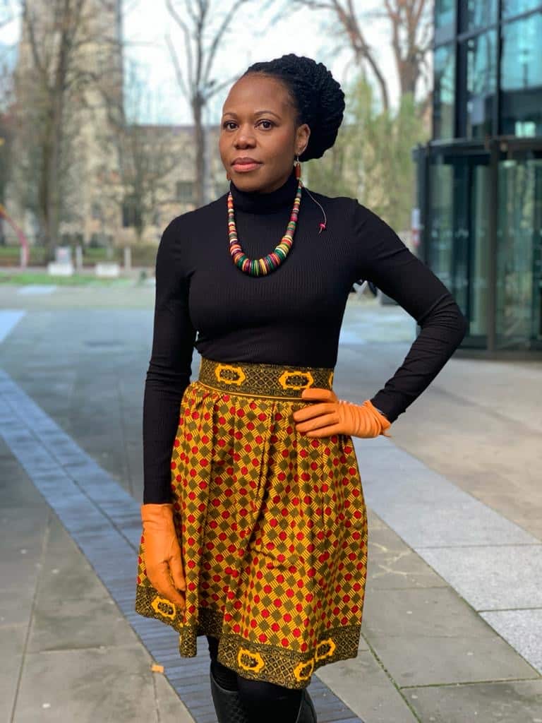Zalika High-Waisted Ankara Knee- Length Skirt