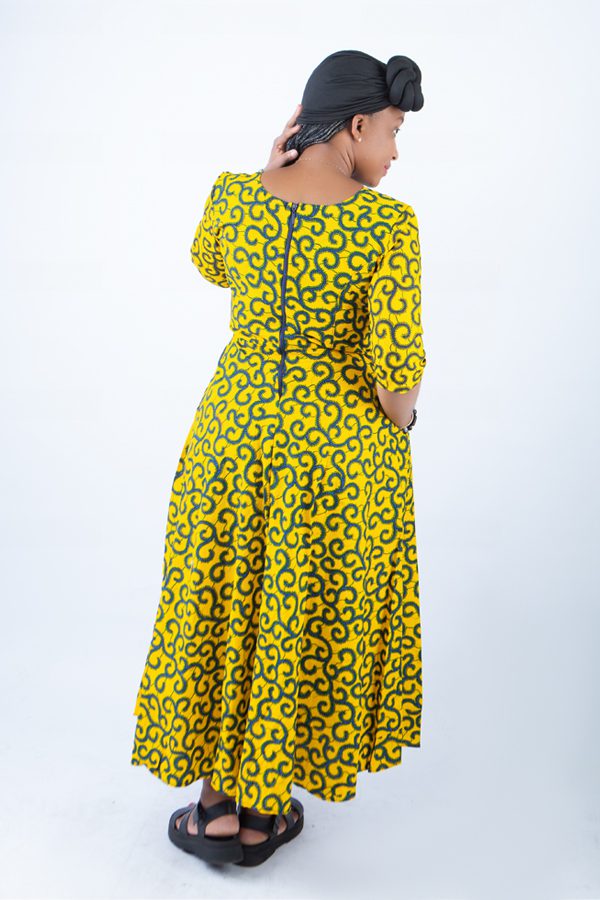 Mirembe African Ankara Print Quarter Sleeve Dress