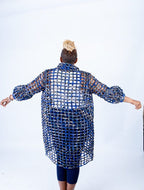 Blue Sue Ankara Weaved Mid Overthrow with Puff Sleeves