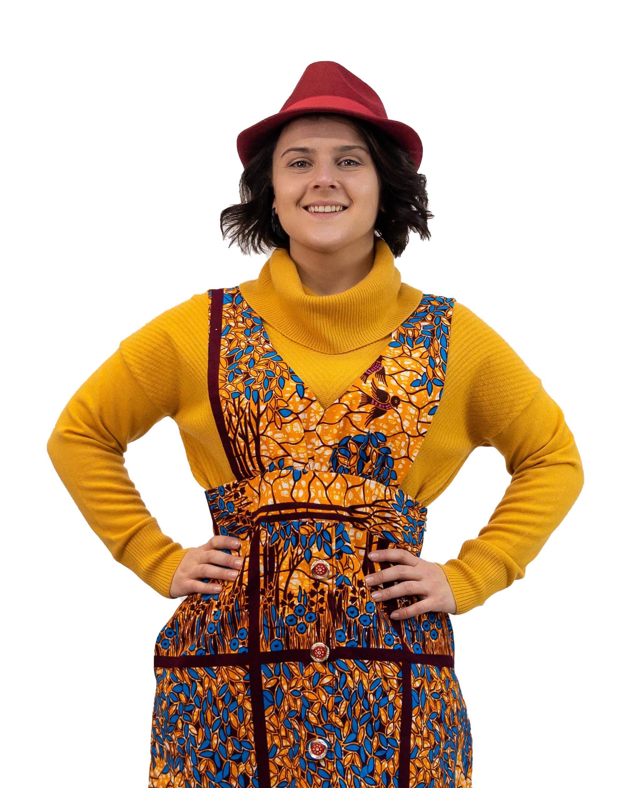 Lucia African Floral Print Pinafore Dress