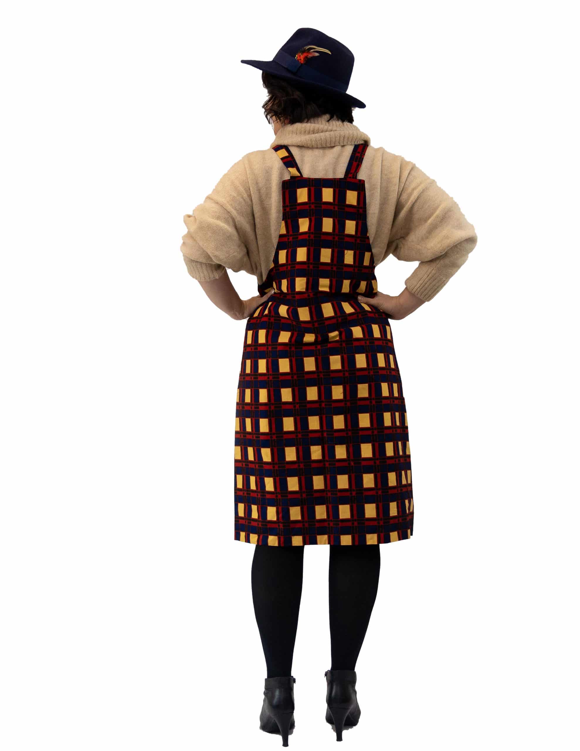 Latasha African Kente Print Pinafore Dress