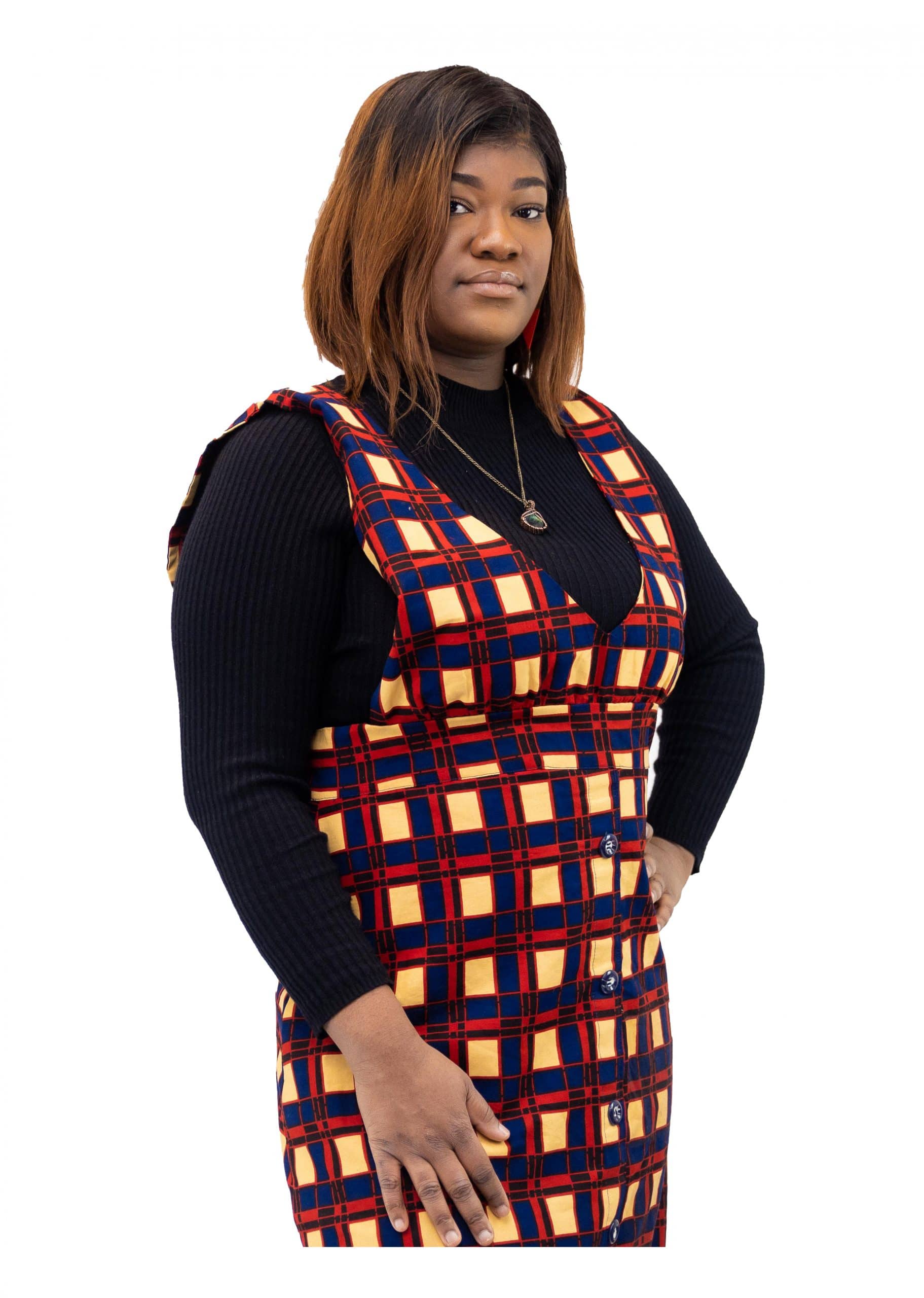 Lyla African Kente Print Pinafore Dress