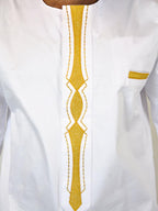 Cljo White & African Embroidery Occasion Shirt
