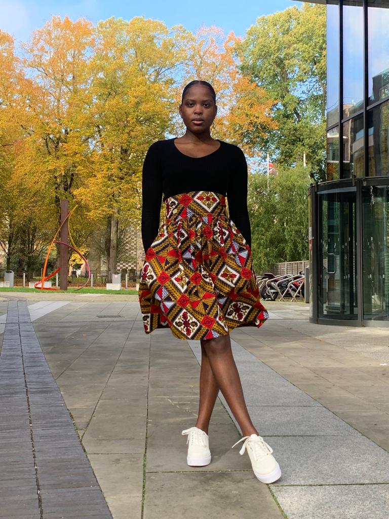 Makena High-Waisted Ankara Skirt