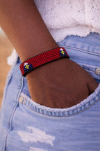 Country Beaded Bracelet – Handmade Cultural Beads Wristband