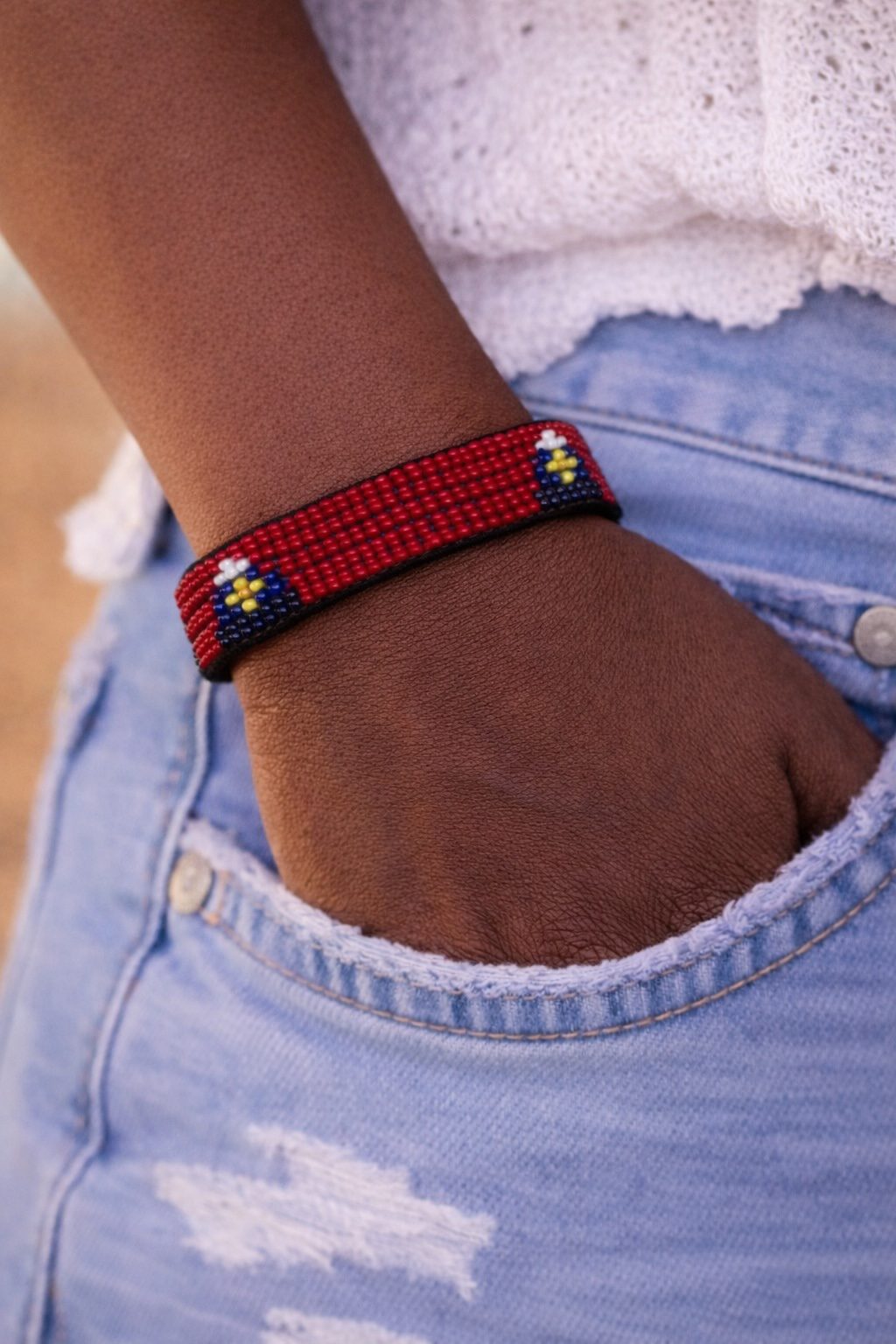 Country Beaded Bracelet – Handmade Cultural Beads Wristband