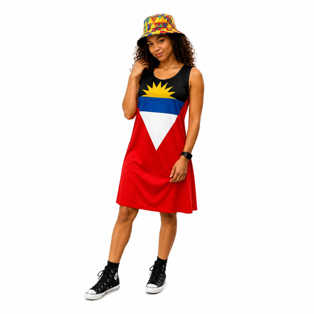 Antigua Flag Dress | Sleeveless Bodycon Shift Dress