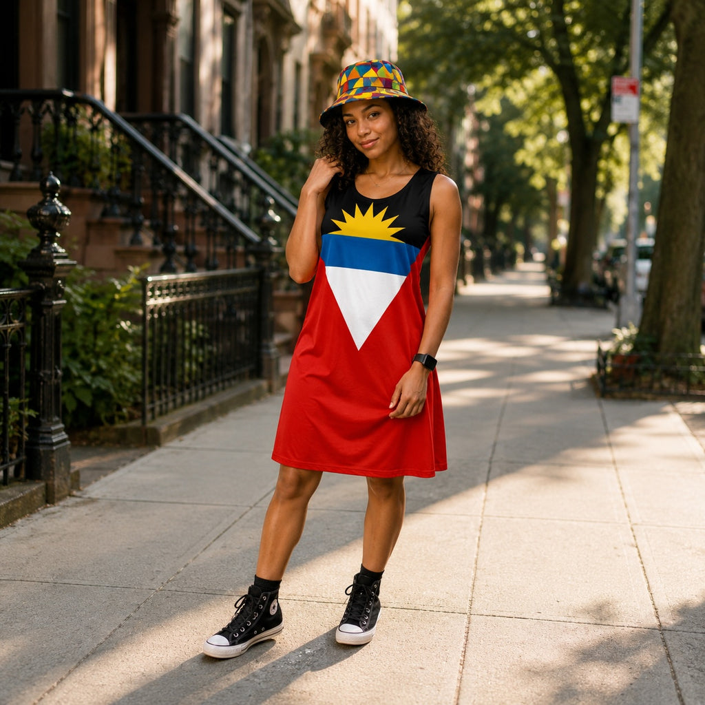 Antigua Flag Dress | Sleeveless Bodycon Shift Dress