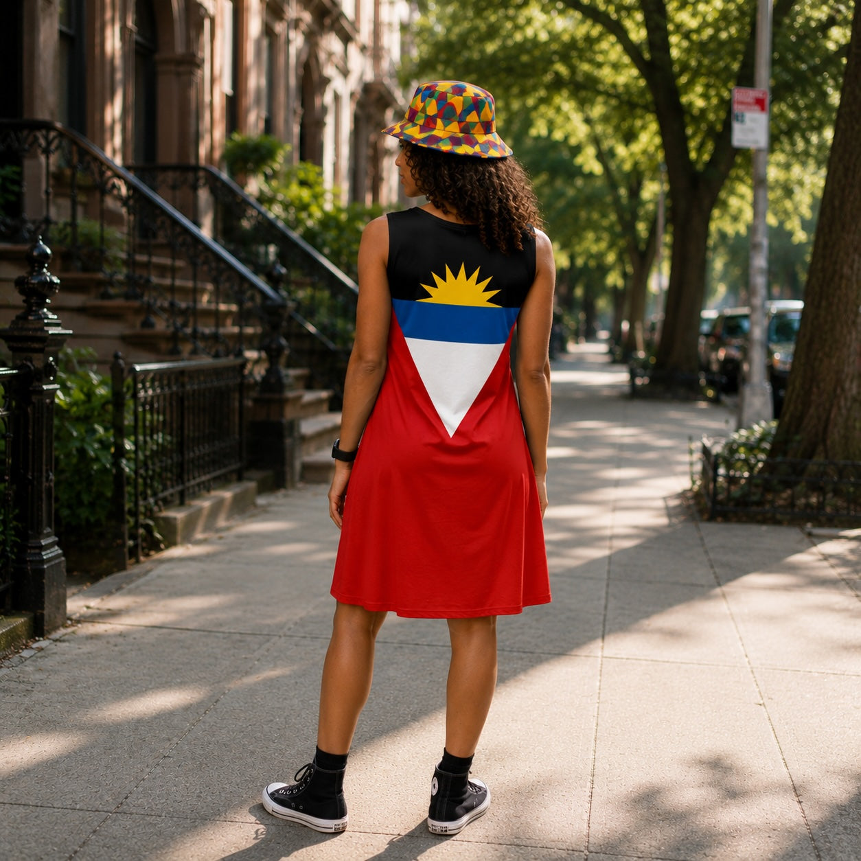 Antigua Flag Dress | Sleeveless Bodycon Shift Dress