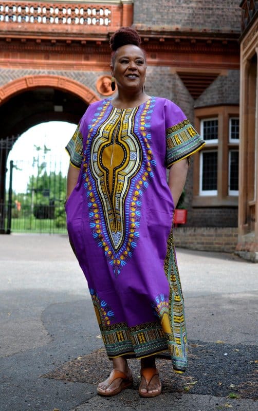 Purple Dashiki Zip Front Maxi 100% Cotton Dress