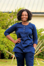 Agbada Blue & White Embroidery Suit