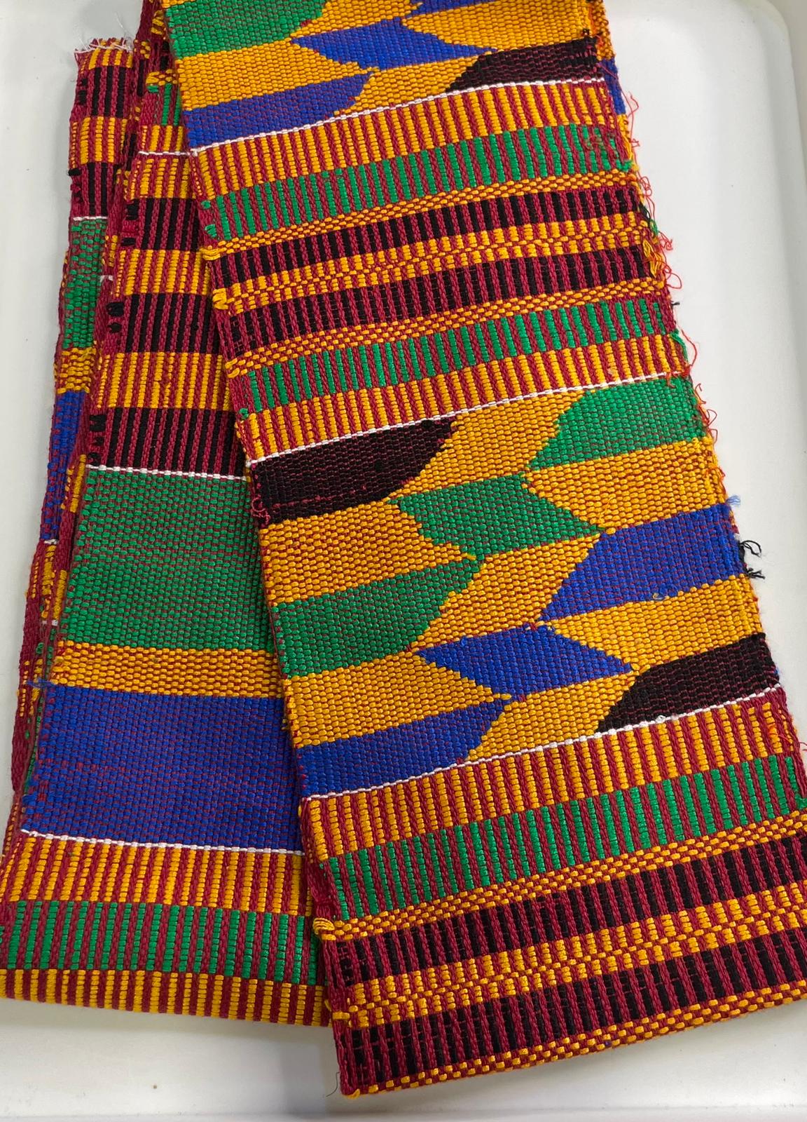 Handwoven African Ghanaian Kente Muffler  Graduation Stole