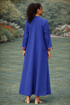 Elegant Blue Long Dress and Jacket Set – African-Inspired Two Piece Maxi Outfit