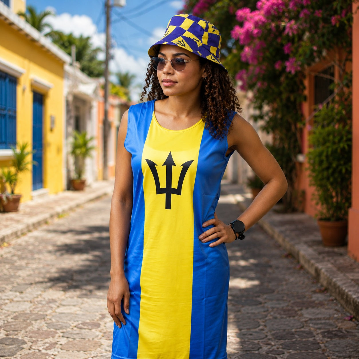 Barbados Flag Dress | Sleeveless Bodycon Shift Dress