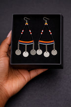Handmade African Beaded Triangle Drop Earrings