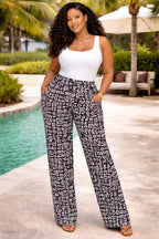 Women’s African Print Co-Ord Set with Wide Leg Trousers and Kimono Top
