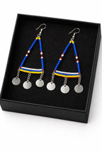 Handmade African Beaded Triangle Drop Earrings