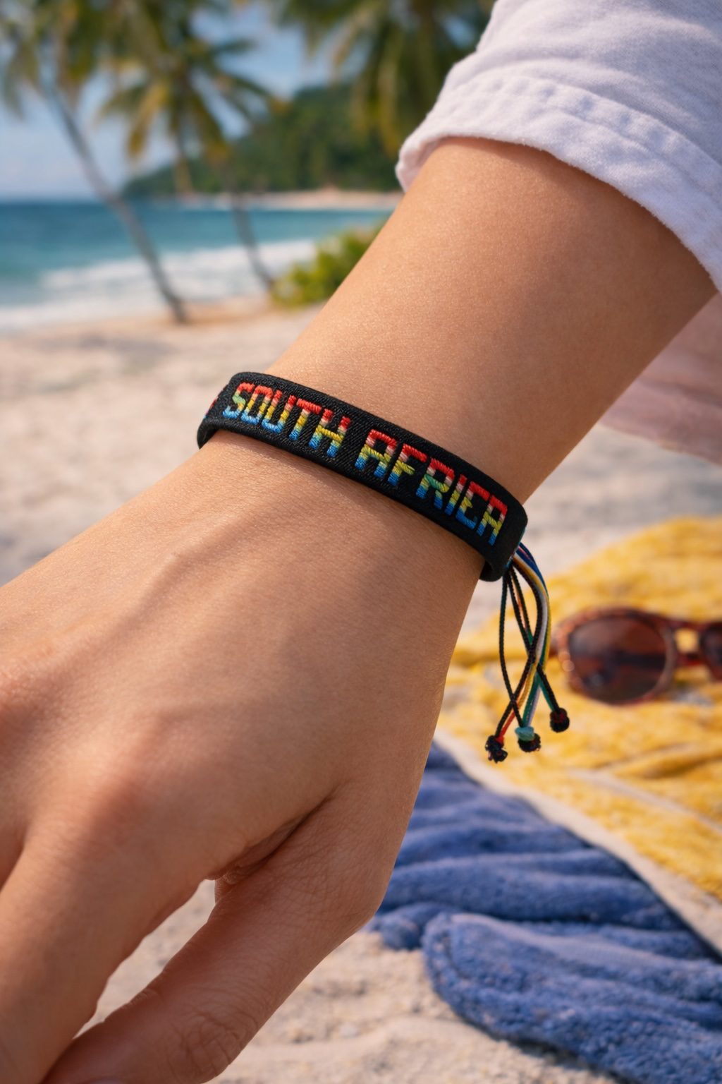 Country Name Flag Woven Bracelet