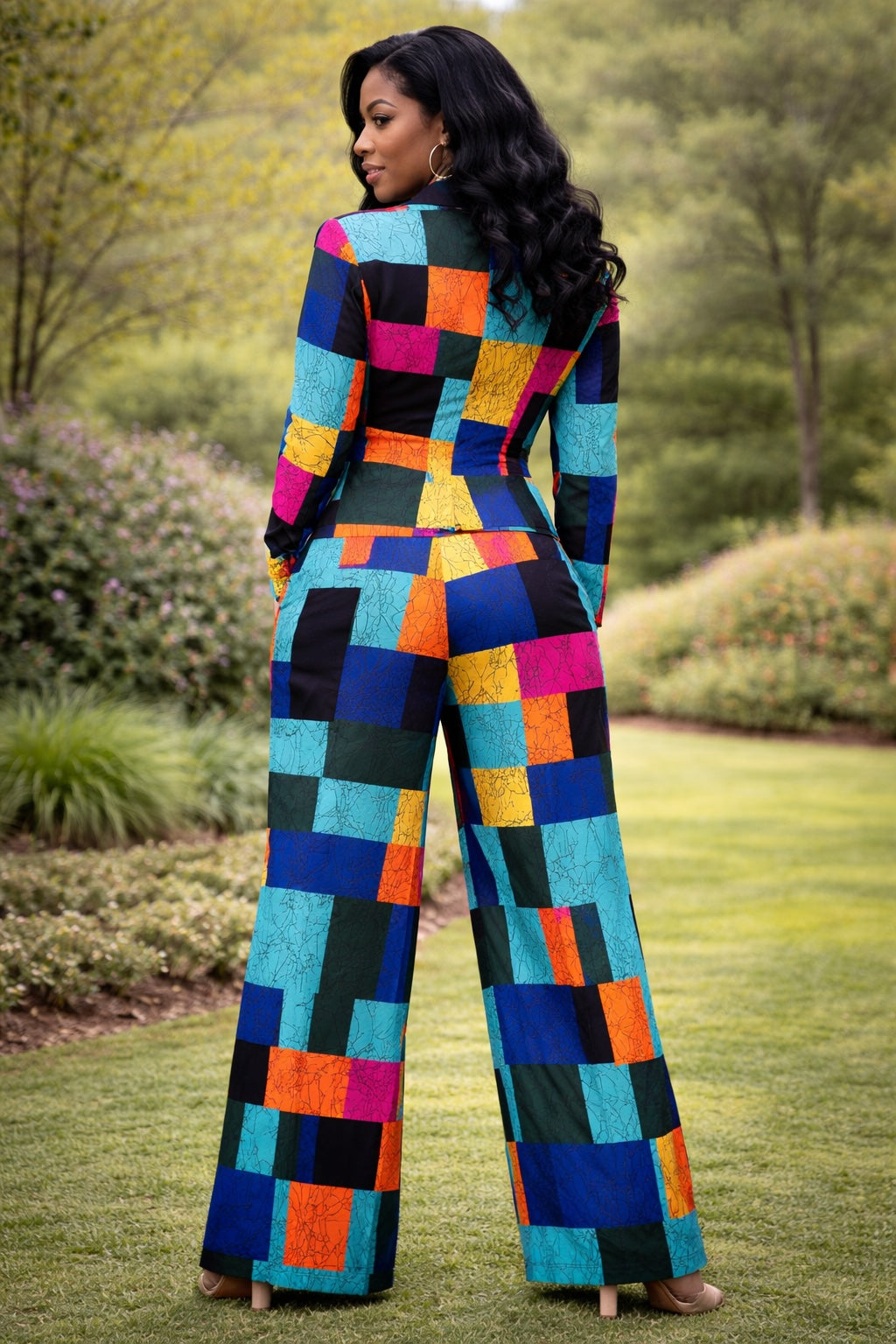 Women’s African Print Blazer and Wide Leg Trouser Coord Set
