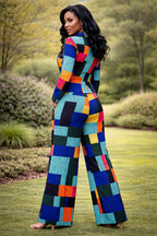 Women’s African Print Blazer and Wide Leg Trouser Coord Set