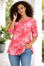 Women’s Floral One Button Cotton Shirt Blouse