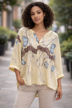 Butterfly Relaxed Tunic Blouse